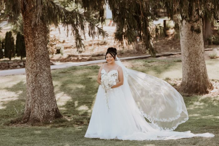 Bride wearing Stevie by Maggie Sottero 