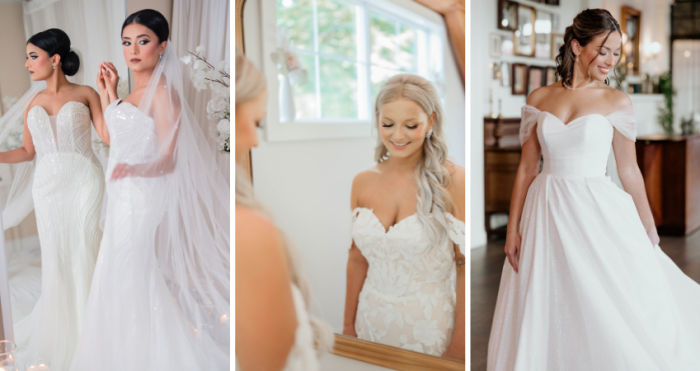 Brides wearing Maggie Sottero wedding dresses