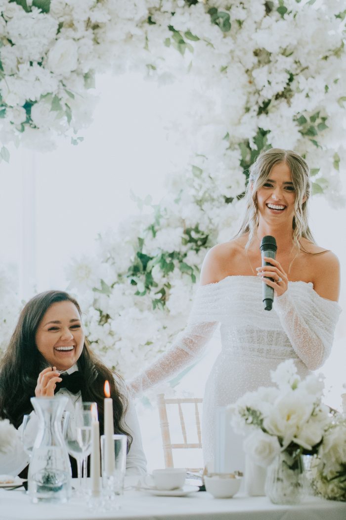 Erin Riley wearing Drew by Maggie Sottero as her second wedding dress