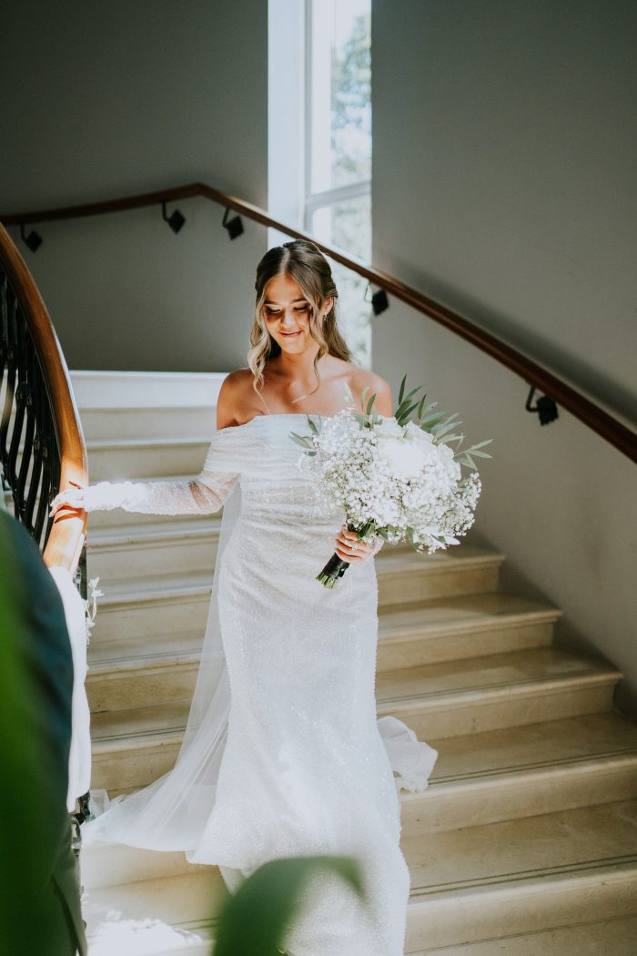 Erin Riley wearing Drew by Maggie Sottero as her second wedding dress