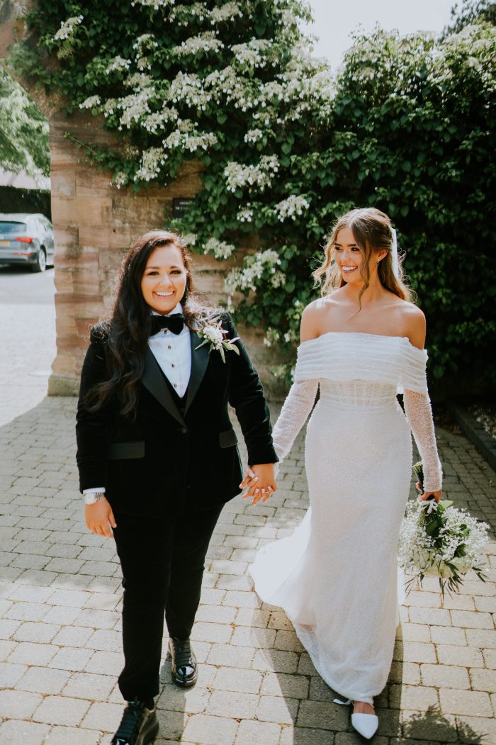 Erin Riley wearing Drew by Maggie Sottero as her second wedding dress