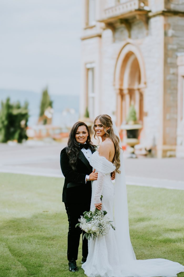 Erin Riley wearing Drew by Maggie Sottero as her second wedding dress