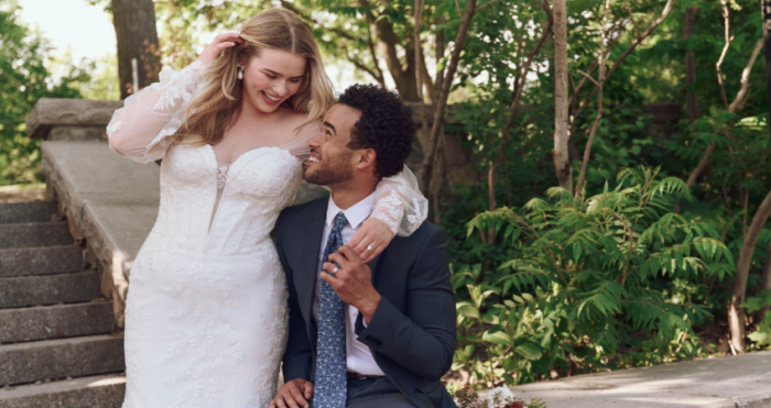 Bride wearing Maggie Sottero wedding dress