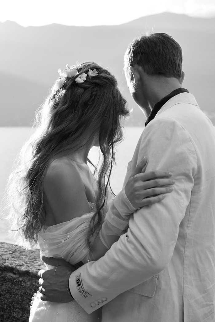 Bride wearing Drew Marie garden party wedding dress by Maggie Sottero